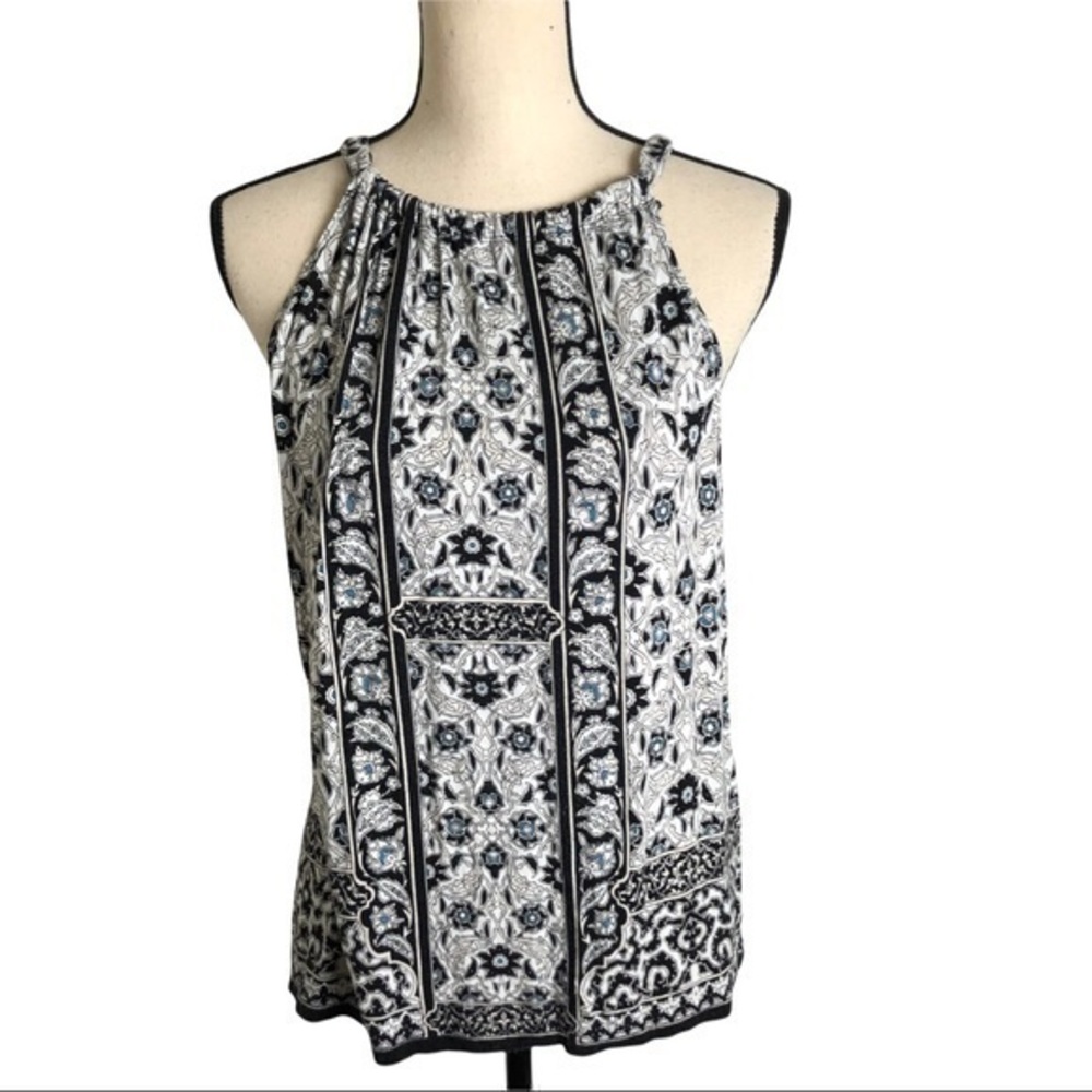 Max Studio Halter Neck Floral Neck Top Size S